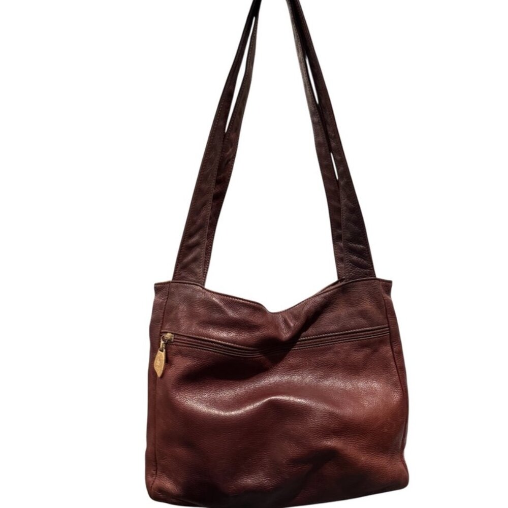 Libaire Brown Leather Slouchy Hobo Bag Made in USA Soft Boho Shoulder Purse